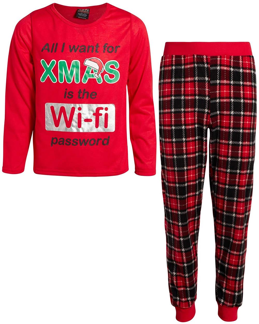 PJs & Presents Girls 4-6X Plaid Christmas Fleece Pajama Set