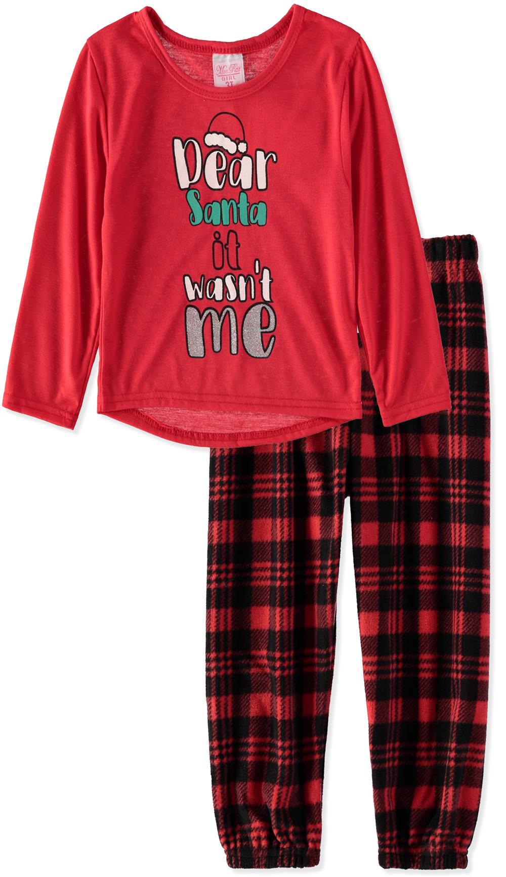 Sweet N Sassy Girls 4-6X Santa Pajama Set