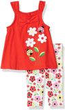 Kids Headquarters Girls 12-24 Months Floral Ladybug Legging Set