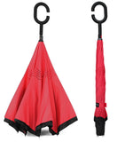 Rain Pro Reverse Folding Inverted Umbrella Windproof UV Protection with C-Shaped Handle
