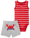 Carters Boys 0-9 Months Crab Bodysuit Diaper Set