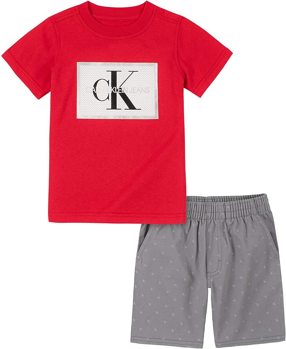 Calvin Klein Boys 12-24 Months Stamp T-Shirt Short Set
