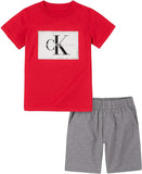 Calvin Klein Boys 4-7 Stamp T-Shirt Short Set