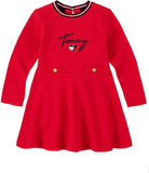Tommy Hilfiger Girls Quilted Heart Logo Knit Dress