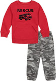 Kids Headquarters Boys 12-24 Months 2-Piece Firetruck Rescue Pullover Sweatshirt Jogger Set