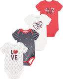 Tommy Hilfiger Girls 12-24 Months 4-Pack Short Sleeve Bodysuit