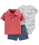 Carters Boys 0-24 Months 3-Piece Polo Little Short Set