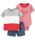 Carters Boys 0-24 Months 3-Piece Colorblock Little Short Set