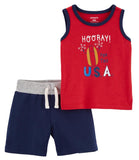 Carters Boys 0-24 Months 2-Piece Hooray USA Outfit Set