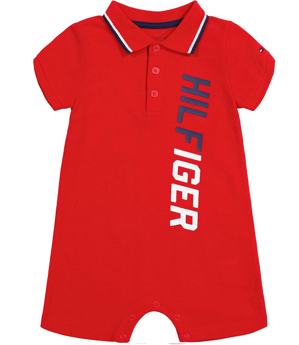 Tommy Hilfiger Boys 12-24 Months Short Sleeve Polo Romper