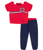 Tommy Hilfiger Girls 12-24 Months 2-Piece Heart Jogger Set