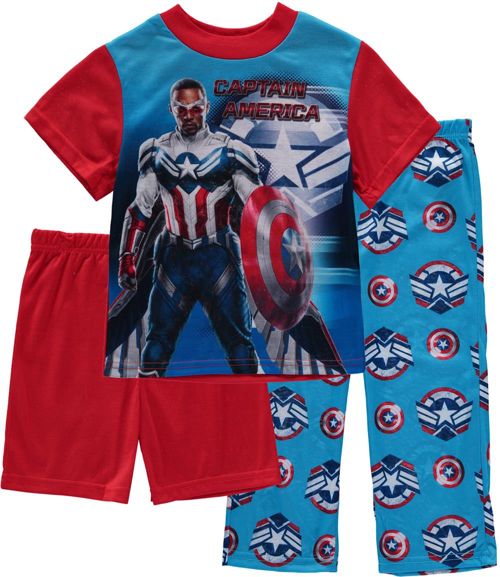 Marvel Boys 4-10 Captain America 3-Piece Pajama Set