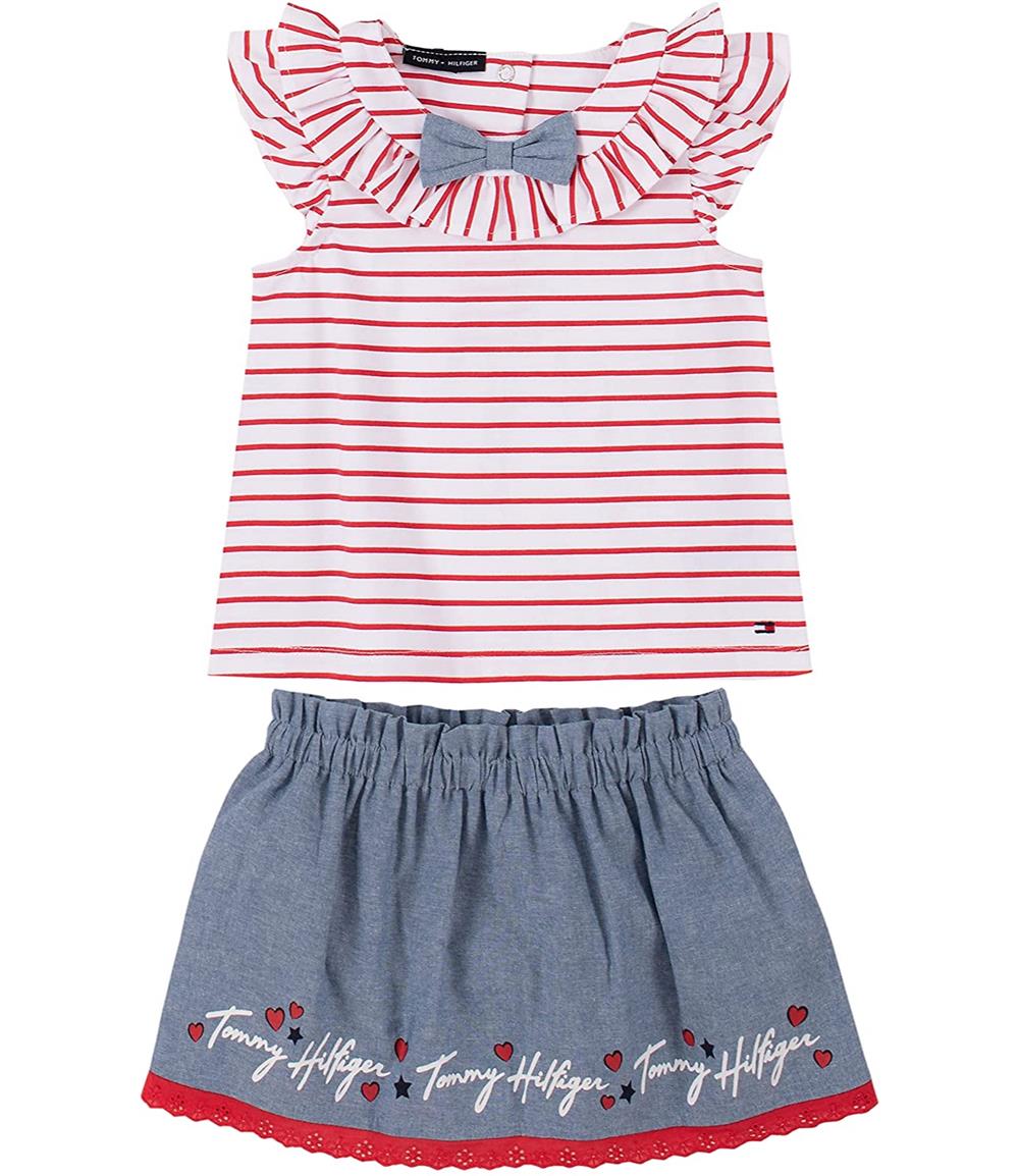 Tommy Hilfiger Girls 0-9 Months 2-Piece Tank Chambray Scooter Set