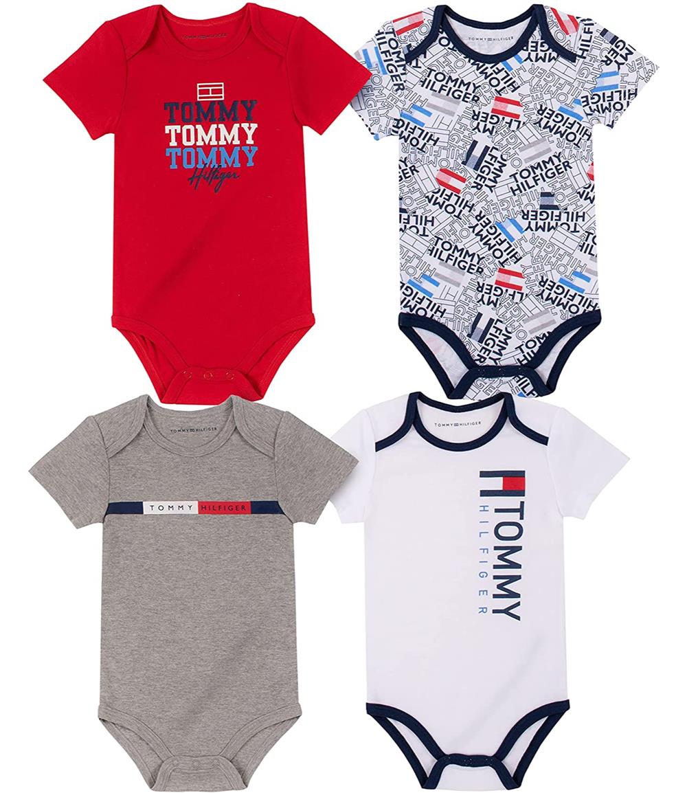 Tommy Hilfiger Boys 12-24 Months Short Sleeve 4-Pack Bodysuit