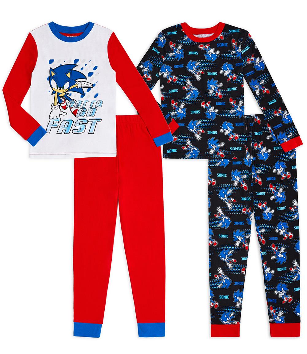 Sonic Boys 4-7 4-Piece Cotton Pajama Set