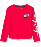 Tommy Hilfiger Girls 7-16 Long Sleeve Sequin Flag Pocket T-Shirt