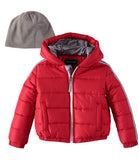 Rothschild Boys 8-20 Panel Puffer Jacket with Matching Hat