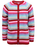 Cyndeelee Girls 2-16 Button Up Color Block Stripe Sweater Cardigan
