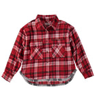 Jolie & Joy Girls 7-16 Plaid Shirttall Hem Woven Button Up Shirt