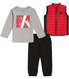 Calvin Klein Boys 2T-4T 3-Piece Vest Jogger Set