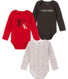 Calvin Klein Boys 12-24 Months 3-Pack Long Sleeve Bodysuits