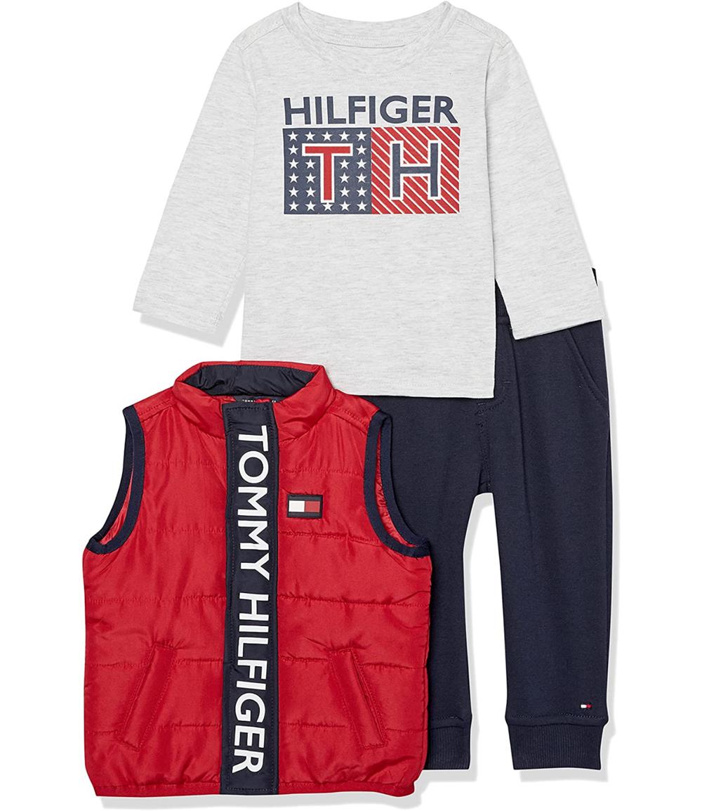 Tommy Hilfiger Boys 2T-4T Vest 3-Piece Set