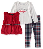 Tommy Hilfiger Girls 2T-4T Vest 3-Piece Legging Set