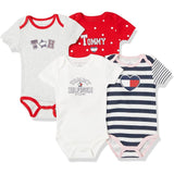 Tommy Hilfiger Girls 0-9 Months Short Sleeve 4 Pack Bodysuit