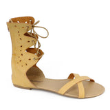 Chatties Womens Lace Gladiator Zipper Sandal