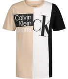 Calvin Klein Boys 8-20 Mix Split Logo Stripe T-Shirt