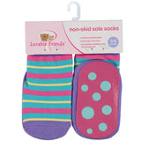Luvable Friends Girls 3-24 Months Non-Skid Sole Socks