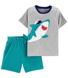 Carters Boys 3-24 Months 2-Piece Shark Tee & Short Set