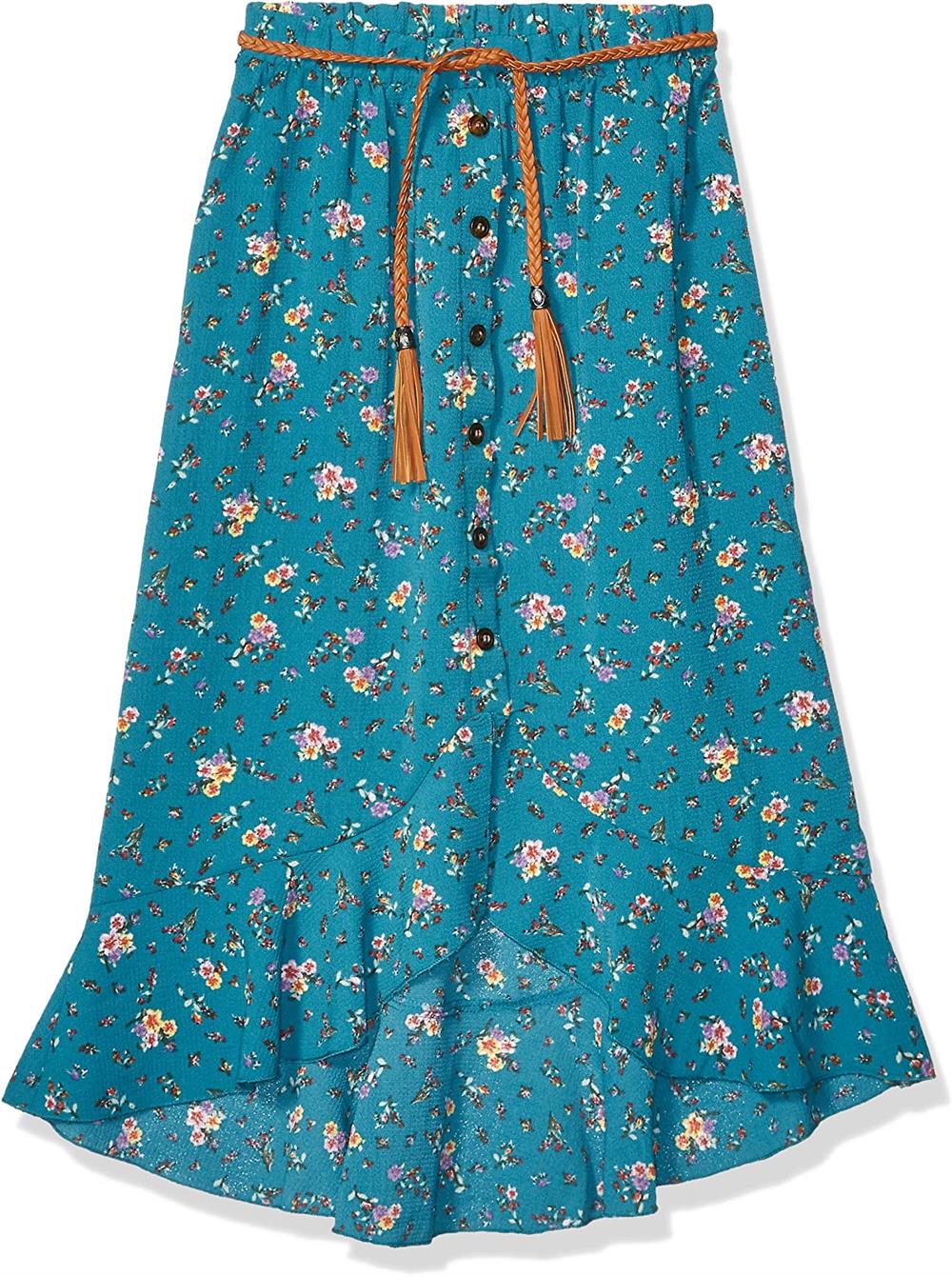Amy Byer Girls 7-16 Belted Floral Skirt