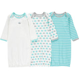 Wan-A-Beez Unisex Baby 0-6 Months Printed Gown - 3 Pack