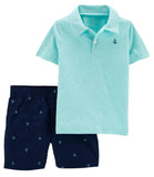 Carters Boys 3-24 Months 2-Piece Anchor Polo & Short Set