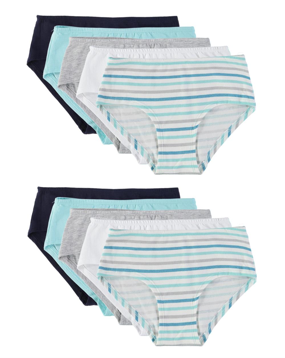 Cyndeelee Girls 7-14 Cotton Hipster Brief 10-Pack Panty – S&D Kids