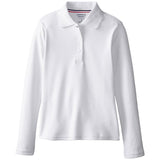 French Toast Girls 7-20 Long Sleeve Interlock Polo with Picot Collar