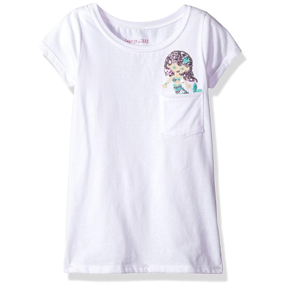 Colette Lilly Girls 2T-4T Mermaid Sequin Pocket Top