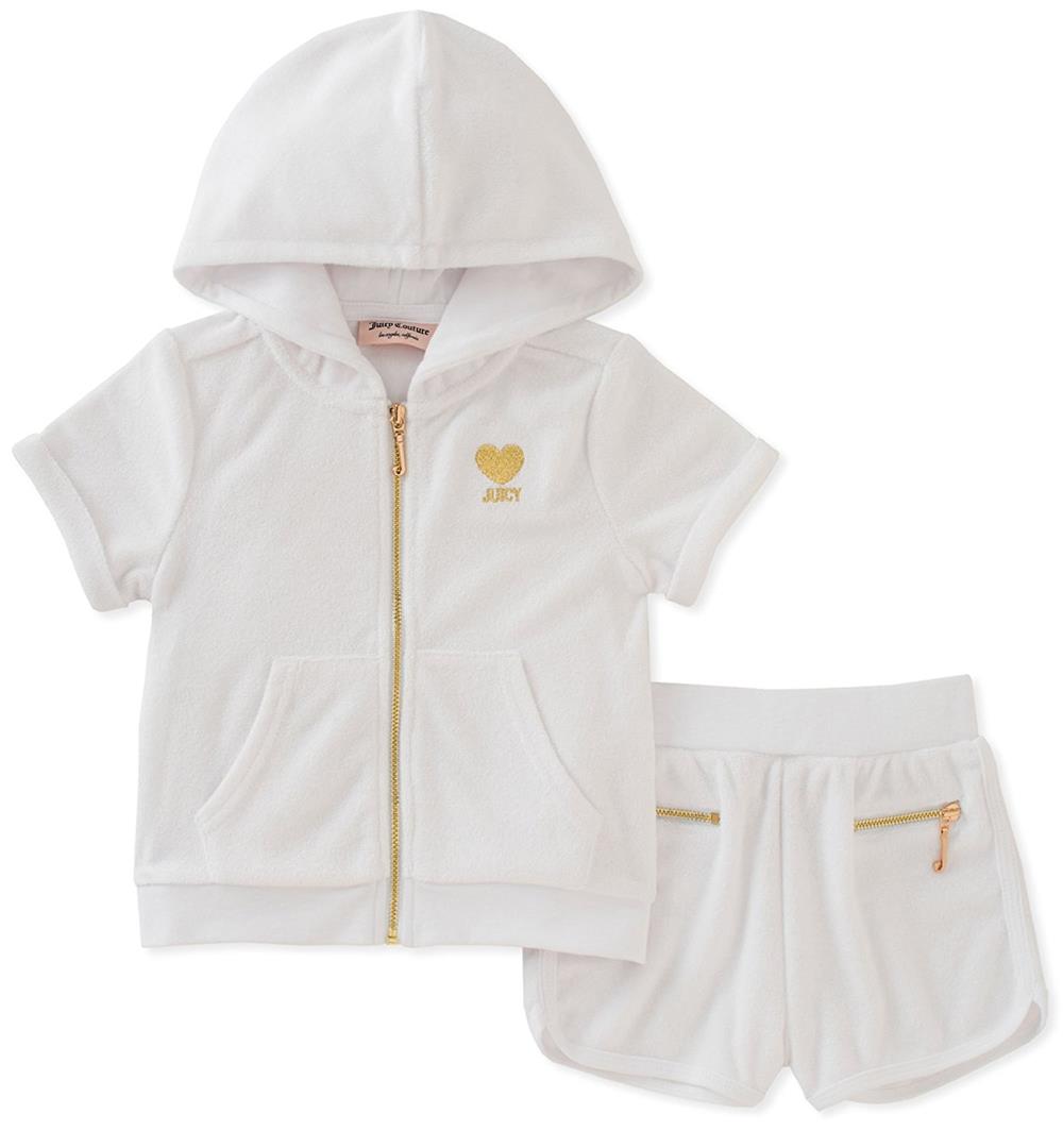 Juicy Couture Girls 2T-4T Hooded Terry Short Set