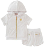 Juicy Couture Girls 2T-4T Hooded Terry Short Set