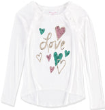 Colette Lilly Girls 2T-4T Heart Sequin Long-Sleeve Shirt