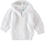 Baby Dove Hood Zip Cable Knit Sweater - White