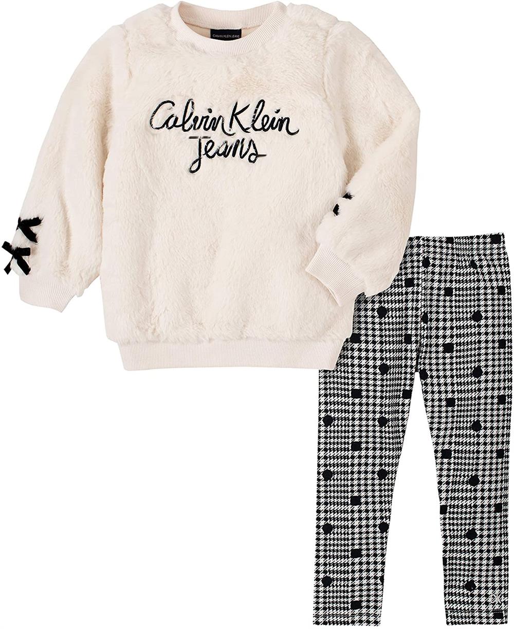 Calvin Klein Girls 2T-4T Fur Tunic Legging Set