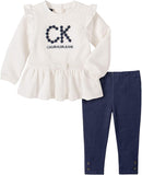 Calvin Klein Girls 12-24 Months Ruffle Tunic Legging Set