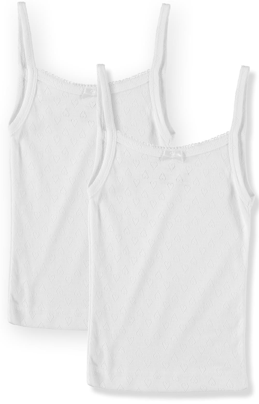 Rene Rofe Girls Undershirt Camisole Tank Tops, White, Large / 10