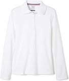 French Toast Girls 7-20 Long Sleeve Interlock Polo with Picot Collar