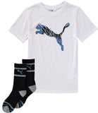PUMA Boys 4-7 T-Shirt Sock Set