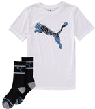 PUMA Boys 8-20 T-Shirt Sock Set