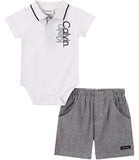 Calvin Klein Boys 0-9 Months 2-Piece Polo Short Set