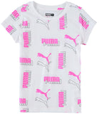 PUMA Girls 7-16 All Over Print Logo T-Shirt